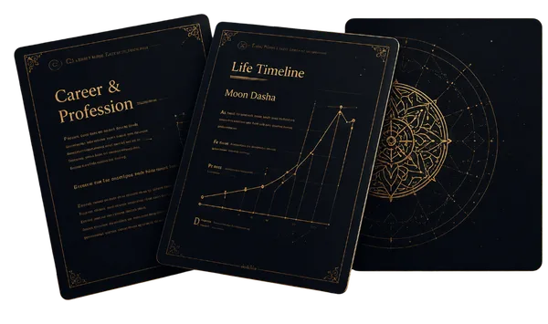 Sample report pages: Career and Profession, Life Timeline